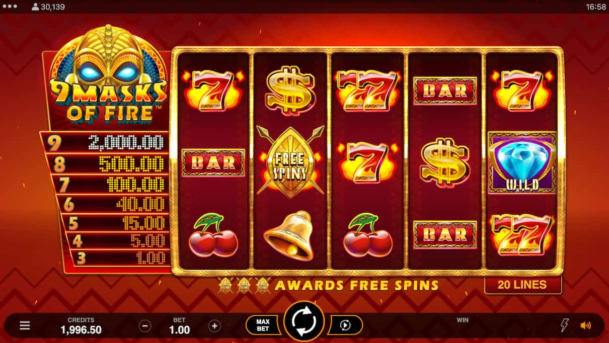 9 Masks of fire gameburger slot