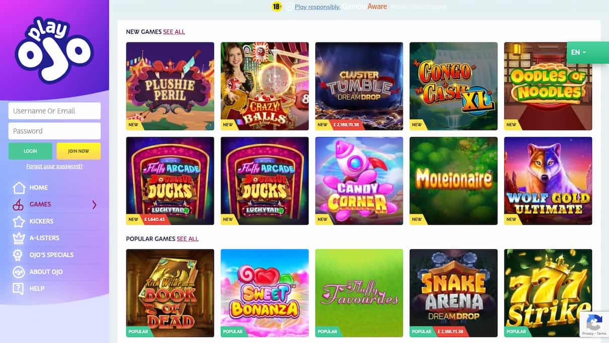 PlayOJO PayPal Casino