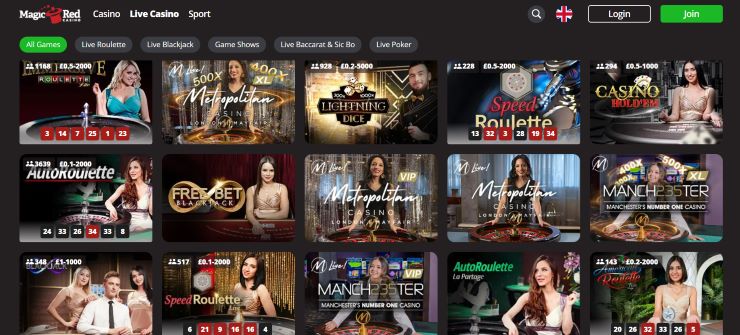 Magicred Casino Live Dealer Games