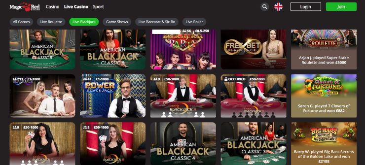 Magicred Live Dealer Blackjack