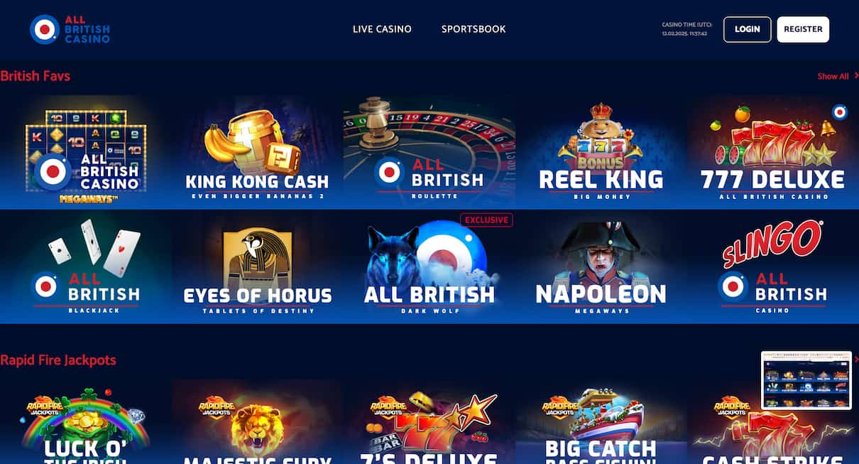 All British casino visa