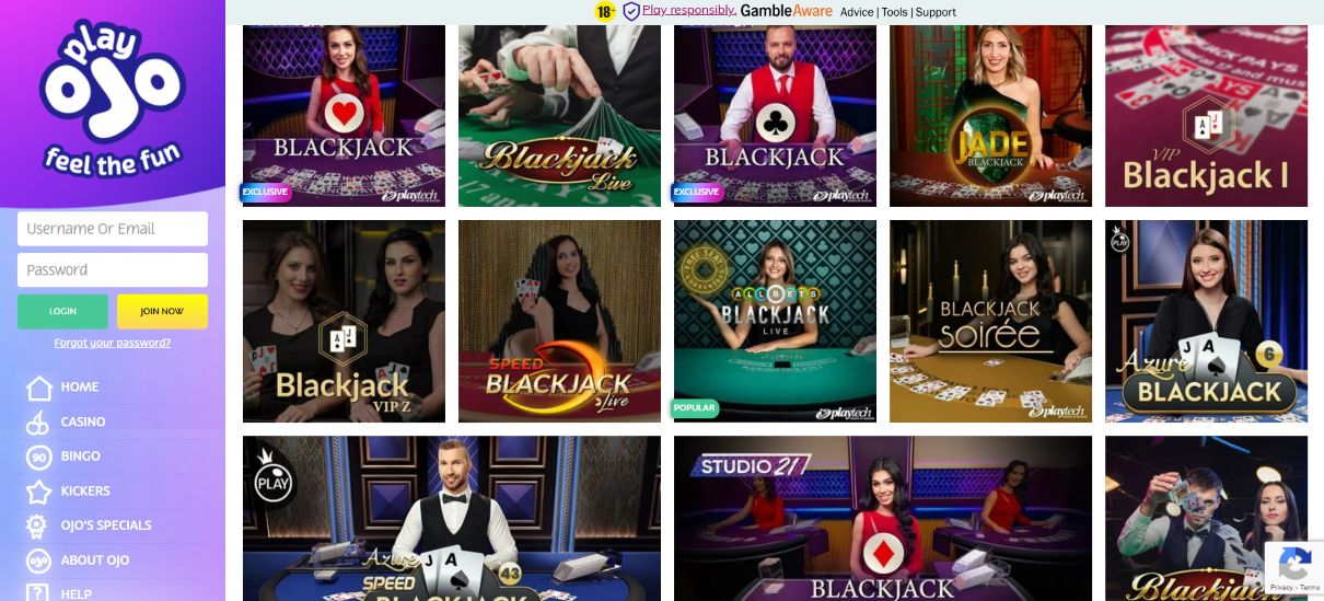 Playojo Blackjack Games