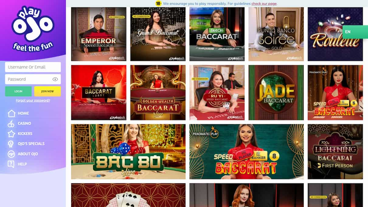 Step 4: Play Baccarat Online for Real Money