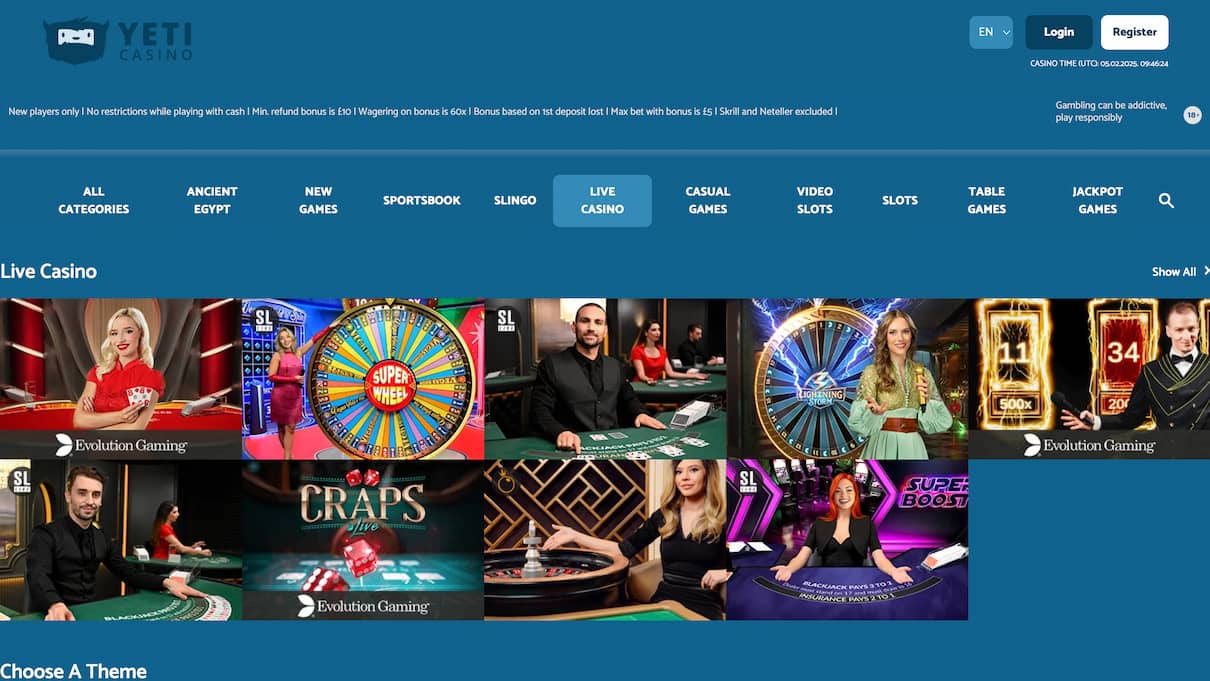 Yeti Casino Craps Online Casino