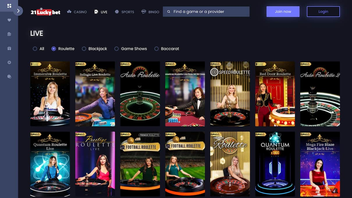 21LuckyBet Best Live Roulette Online Casino