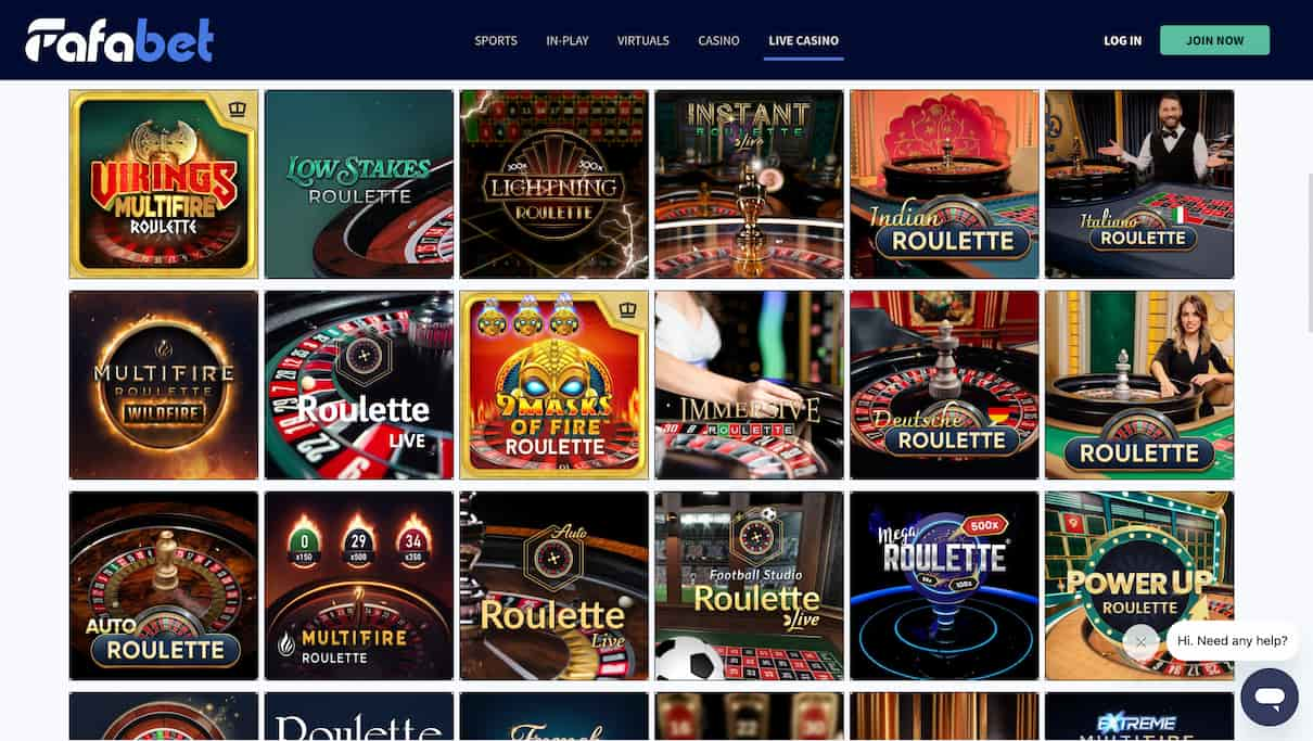 Fafabet Best Live Roulette Online Casino